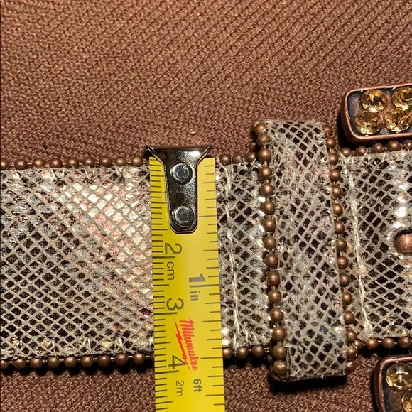 Leather bedazzled embellished belt worn once